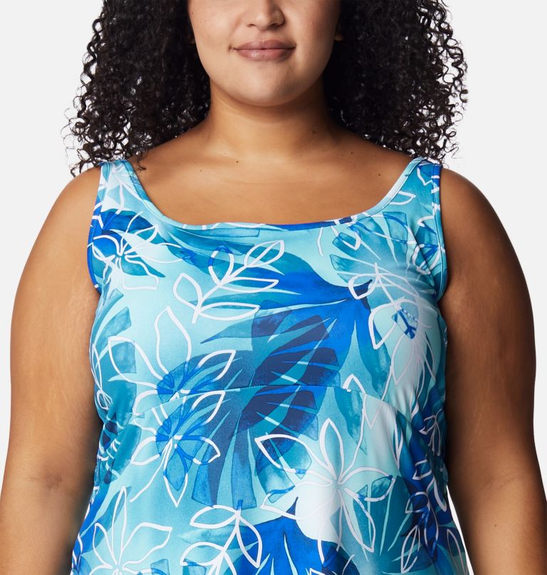 Thumbnail: Women’s PFG Freezer III Dress - Plus Size, Color: Deep Marine, Shady Coves Print, image 4
