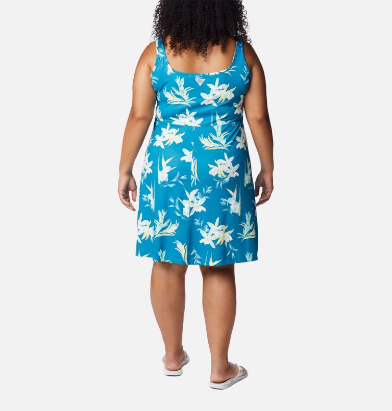 Thumbnail: Women’s PFG Freezer III Dress - Plus Size, Color: Deep Marine, Tossed Tropics Print, image 2