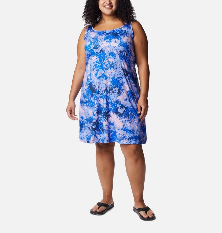 Thumbnail: Women’s PFG Freezer III Dress - Plus Size, Color: Carbon, Foamfloral Print, image 1