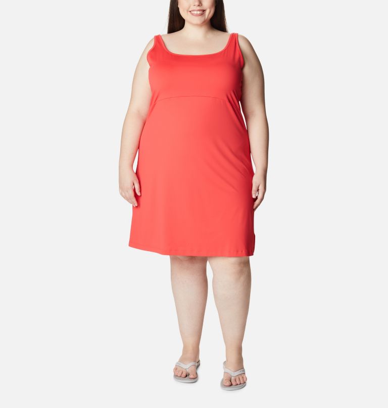 Thumbnail: Women’s PFG Freezer III Dress - Plus Size, Color: Red Hibiscus, image 1