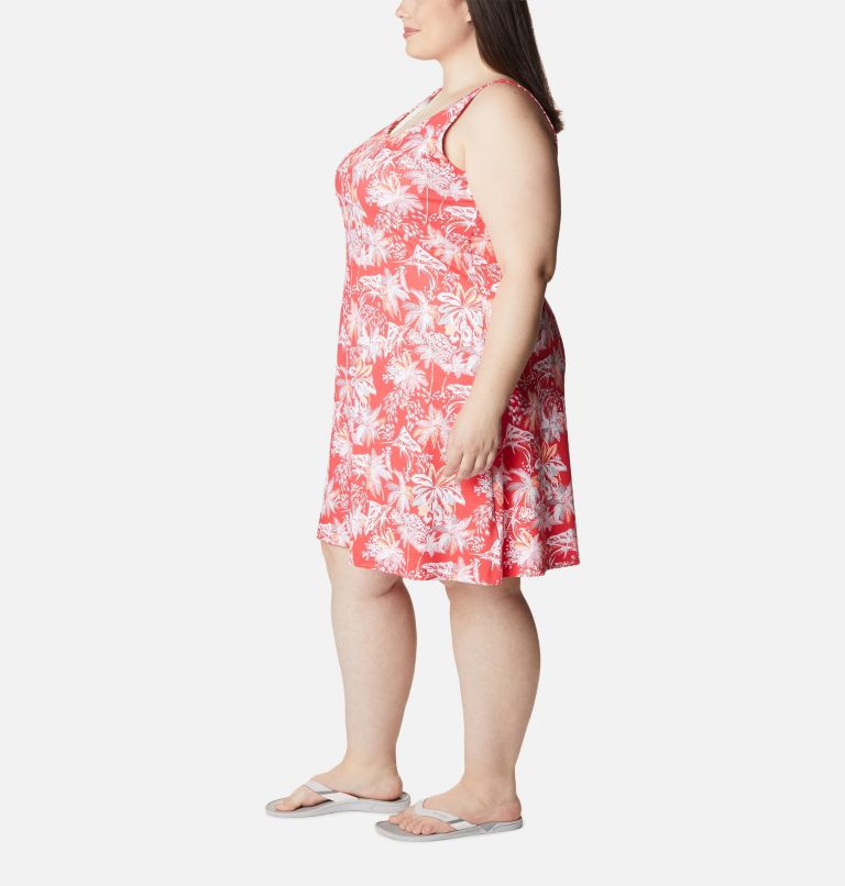 Women’s PFG Freezer III Dress - Plus Size, Color: Red Hibiscus Festive Fishin', image 3