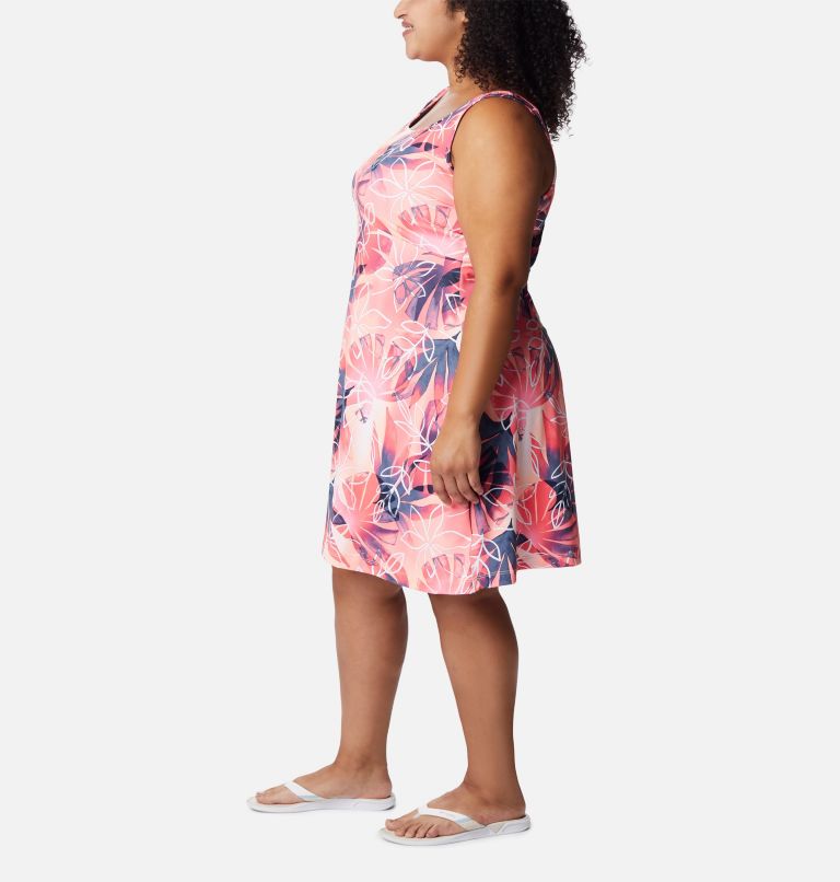 Women’s PFG Freezer III Dress - Plus Size, Color: Tiki Pink, Shady Coves Print, image 3