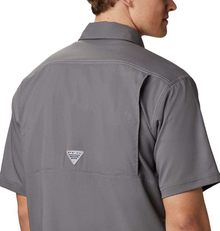 Men’s PFG Low Drag Offshore Short Sleeve Shirt, Color: City Grey, image 4