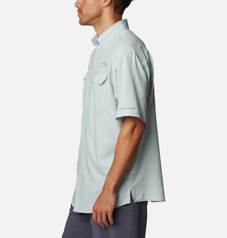Thumbnail: Men's PFG Low Drag Offshore Short Sleeve Shirt - Tall, Color: Cool Green, image 3