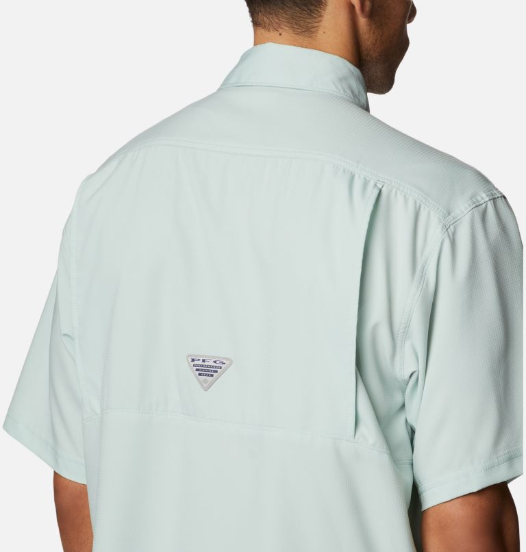 Thumbnail: Men's PFG Low Drag Offshore Short Sleeve Shirt - Tall, Color: Cool Green, image 5