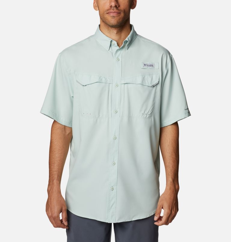 Thumbnail: Men’s PFG Low Drag Offshore Short Sleeve Shirt, Color: Cool Green, image 1