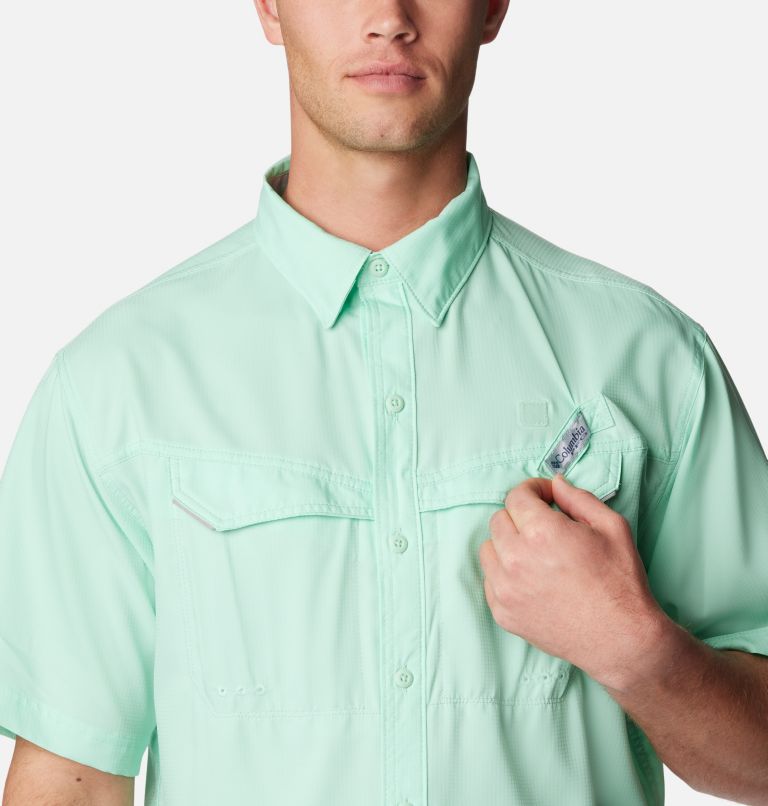 Men’s PFG Low Drag Offshore Short Sleeve Shirt, Color: Mint Cay, image 4