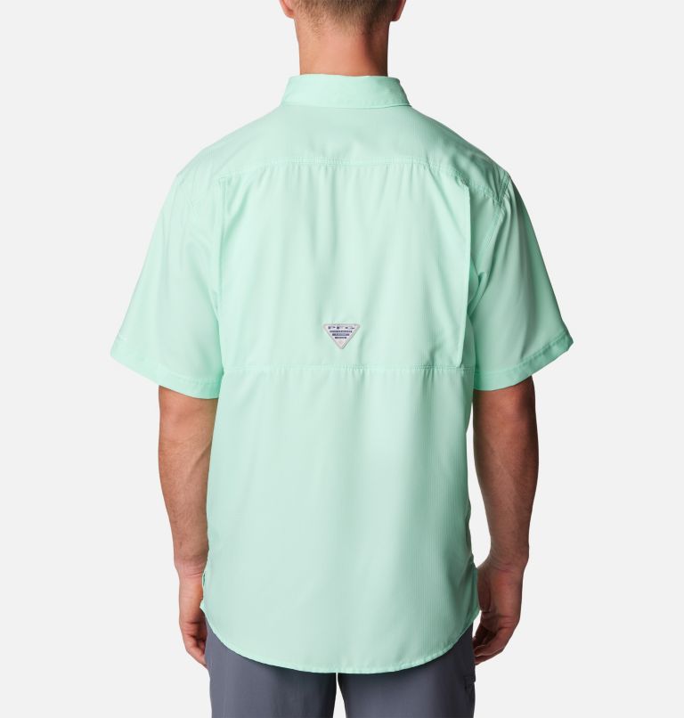 Men’s PFG Low Drag Offshore Short Sleeve Shirt, Color: Mint Cay, image 2