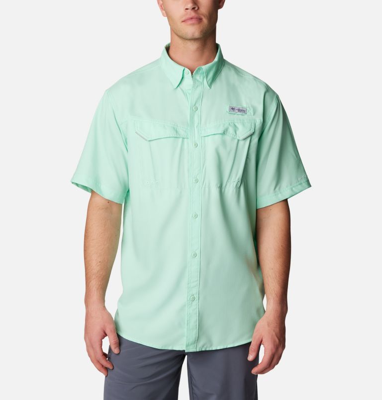 Men’s PFG Low Drag Offshore Short Sleeve Shirt, Color: Mint Cay, image 1