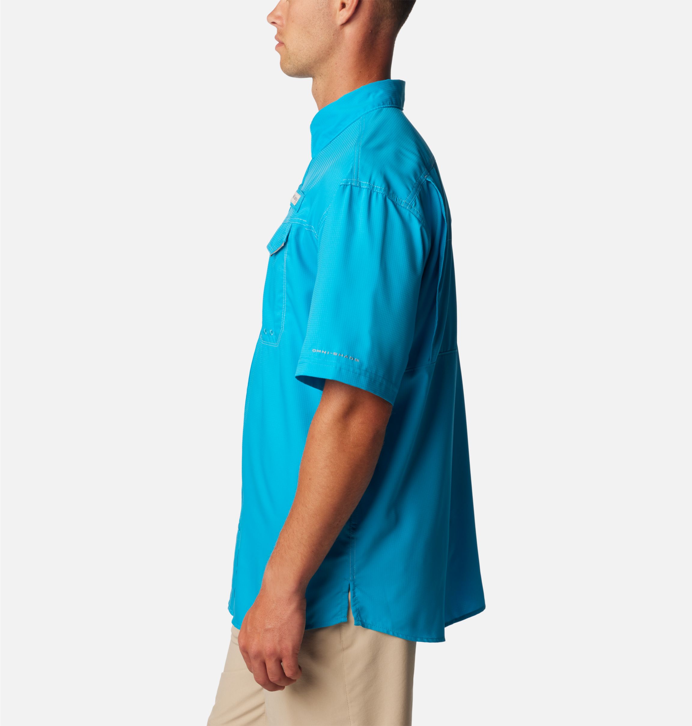 Columbia PFG Mens Vented Omni Shade Blue Short Sleeve Fishing Shirt XXL 