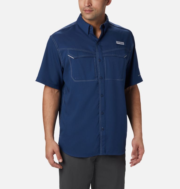 Men’s PFG Low Drag Offshore Short Sleeve Shirt, Color: Carbon, image 1