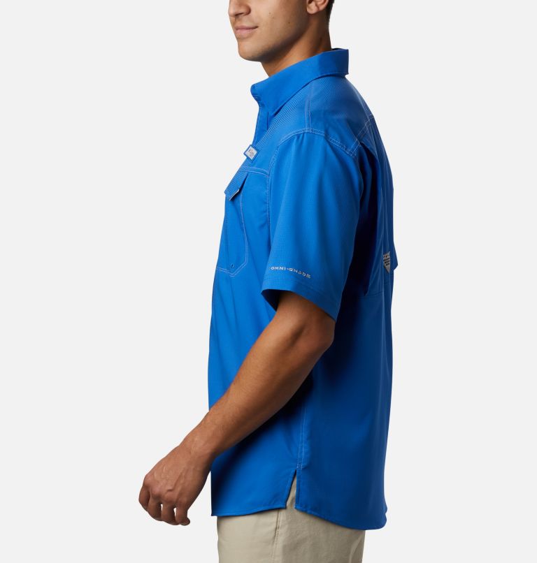 Thumbnail: Men’s PFG Low Drag Offshore Short Sleeve Shirt, Color: Vivid Blue, image 3