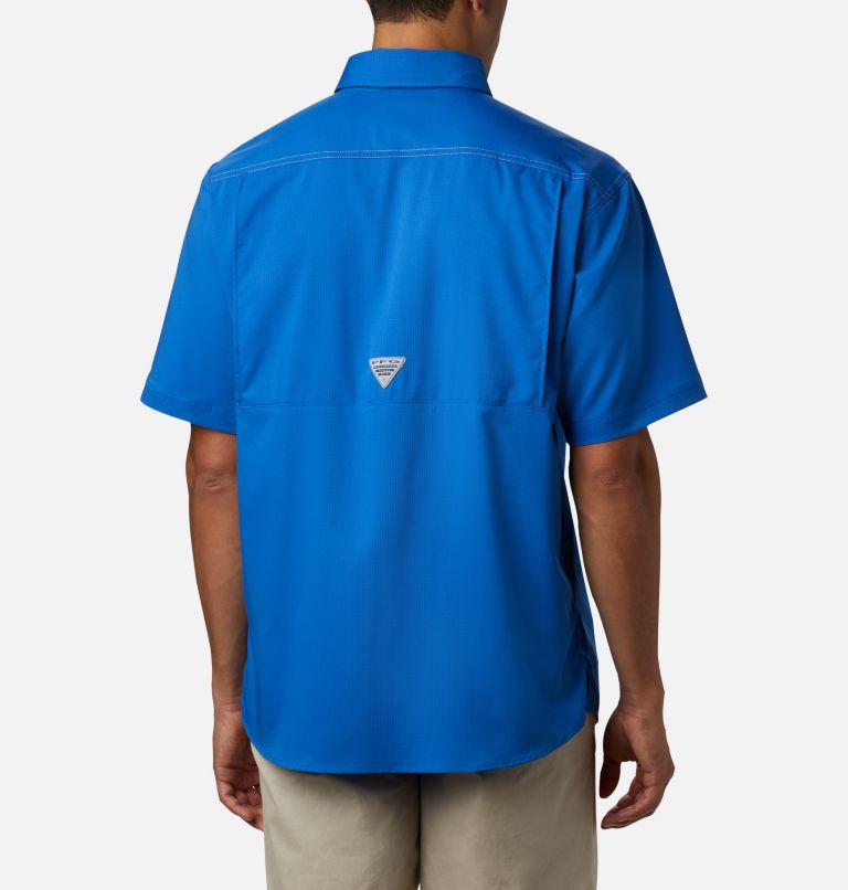 Men’s PFG Low Drag Offshore Short Sleeve Shirt, Color: Vivid Blue, image 2
