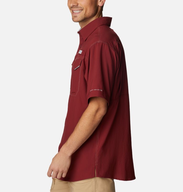Thumbnail: Men's PFG Low Drag Offshore Short Sleeve Shirt - Tall, Color: Red Jasper, image 3