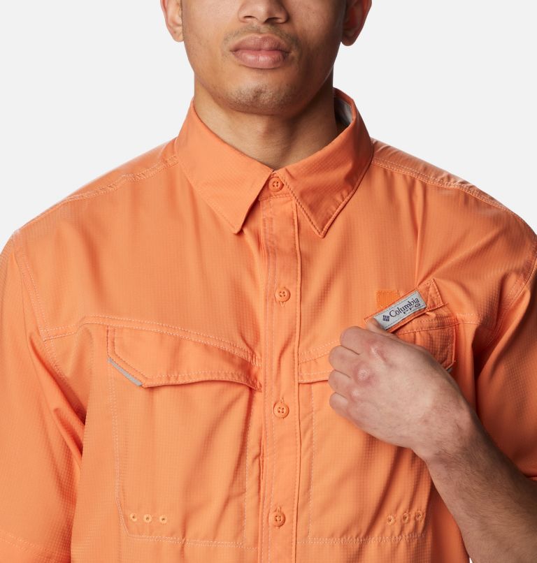 Men’s PFG Low Drag Offshore Short Sleeve Shirt, Color: Orange Reef, image 4