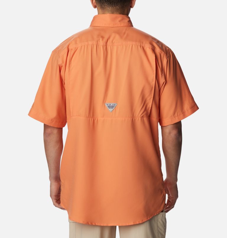Men’s PFG Low Drag Offshore Short Sleeve Shirt, Color: Orange Reef, image 2
