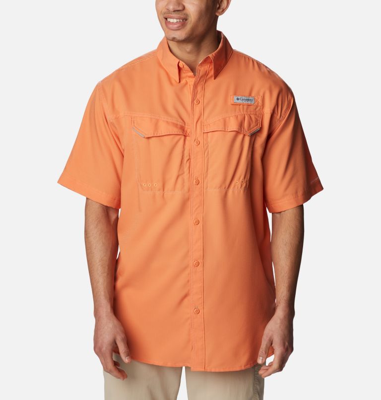 Thumbnail: Men’s PFG Low Drag Offshore Short Sleeve Shirt, Color: Orange Reef, image 1