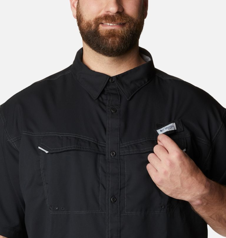 Men's PFG Low Drag Offshore Short Sleeve Shirt - Big, Color: Black, image 4