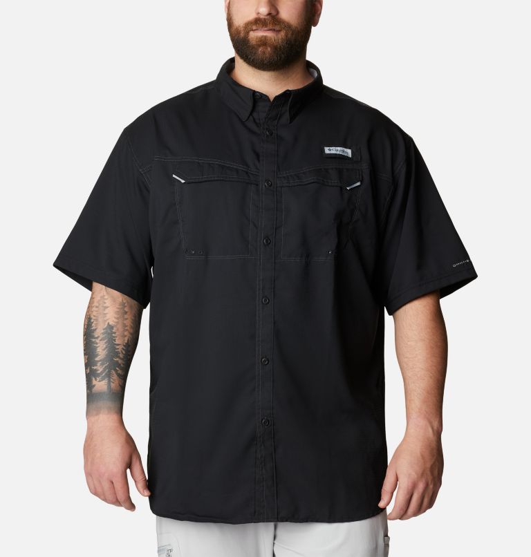 Thumbnail: Men's PFG Low Drag Offshore Short Sleeve Shirt - Big, Color: Black, image 1