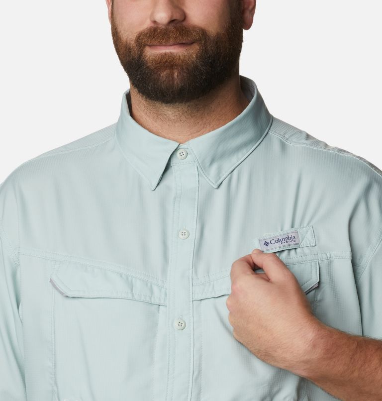 Men's PFG Low Drag Offshore Short Sleeve Shirt - Big, Color: Cool Green, image 4