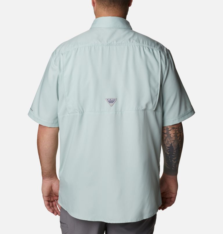 Thumbnail: Men's PFG Low Drag Offshore Short Sleeve Shirt - Big, Color: Cool Green, image 2