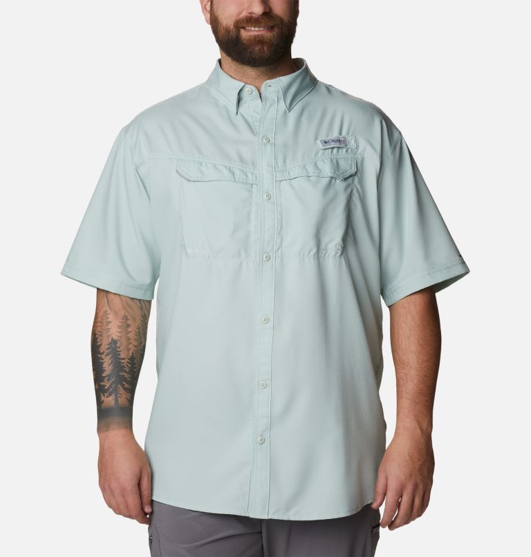 Men's PFG Low Drag Offshore Short Sleeve Shirt - Big, Color: Cool Green, image 1