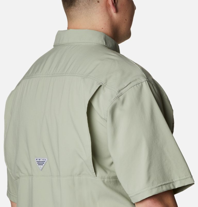 Thumbnail: Men's PFG Low Drag Offshore Short Sleeve Shirt - Big, Color: Safari, image 5