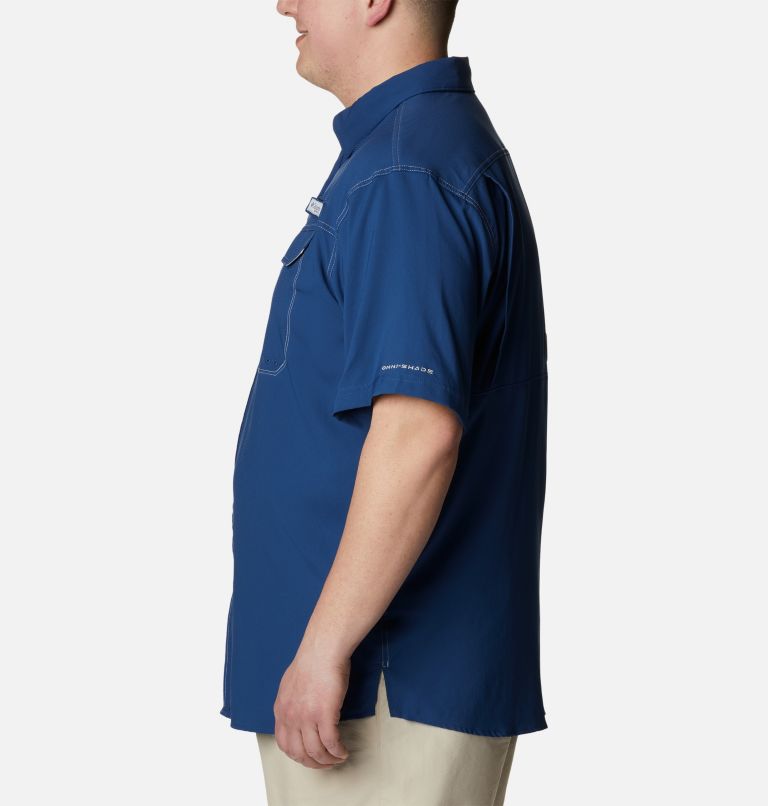 Men's PFG Low Drag Offshore Short Sleeve Shirt - Big, Color: Carbon, image 3
