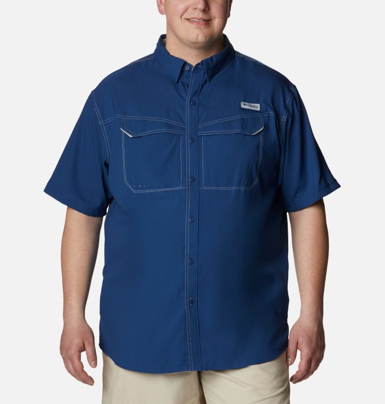 Men's PFG Low Drag Offshore Short Sleeve Shirt - Big, Color: Carbon, image 1
