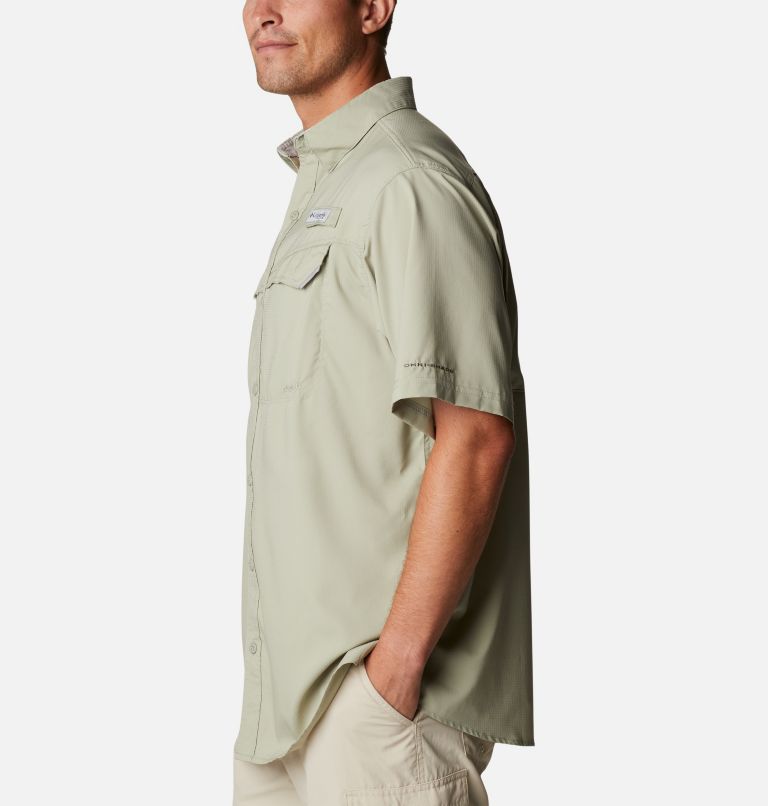Thumbnail: Men's PFG Low Drag Offshore Short Sleeve Shirt - Tall, Color: Safari, image 3