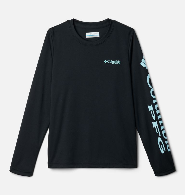 Boys' PFG Terminal Tackle Long Sleeve Shirt, Color: Black, Gulf Stream Logo, image 1
