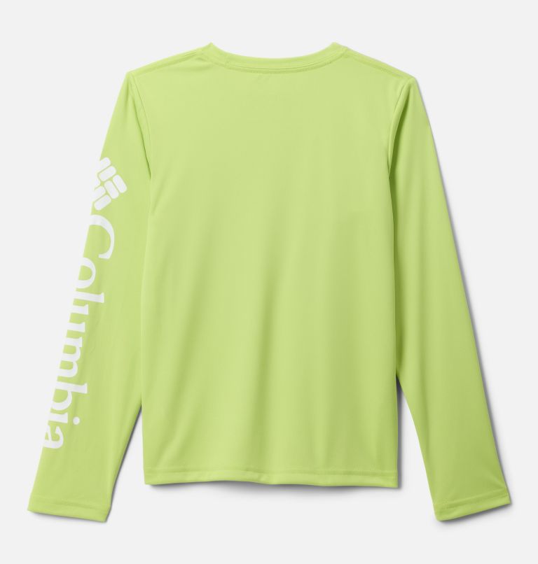 Boys' PFG Terminal Tackle Long Sleeve Shirt, Color: Voltage, White Logo, image 2