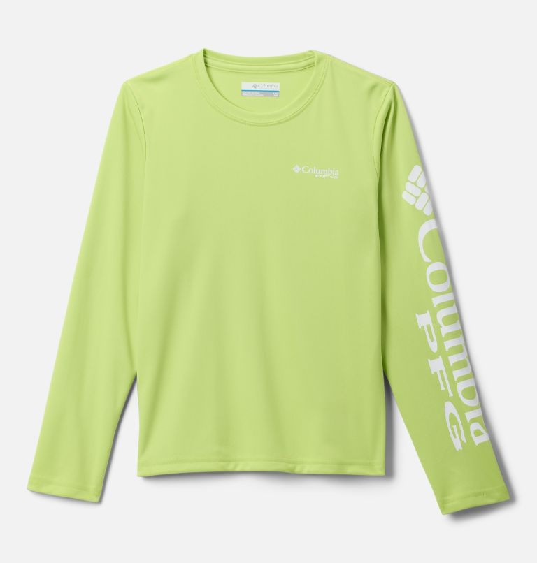 Boys' PFG Terminal Tackle Long Sleeve Shirt, Color: Voltage, White Logo, image 1