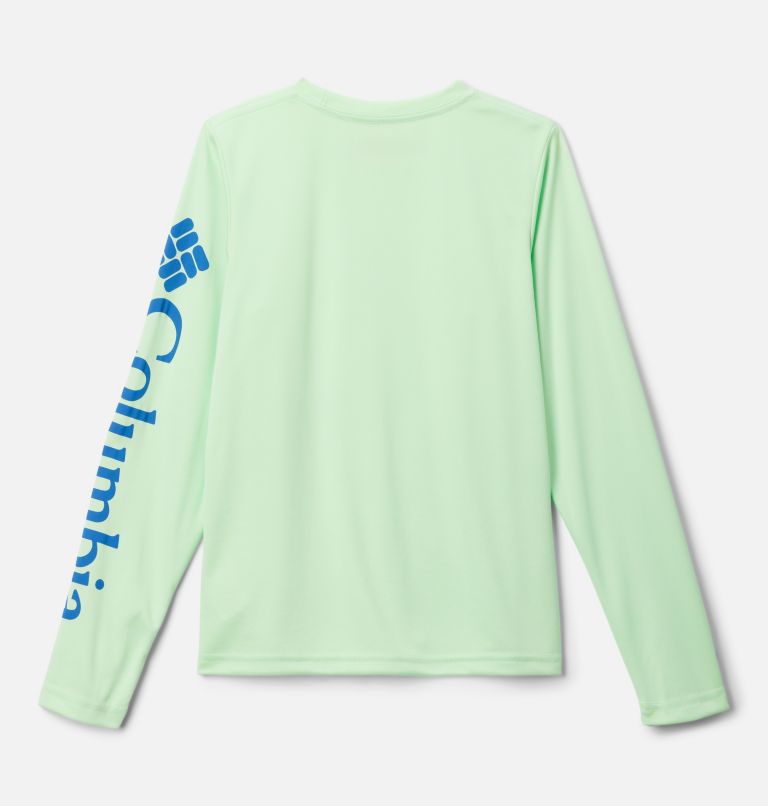 Boys' PFG Terminal Tackle Long Sleeve Shirt, Color: Key West, Vivid Blue Logo, image 2