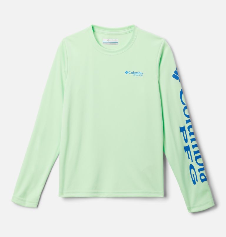 Boys' PFG Terminal Tackle Long Sleeve Shirt, Color: Key West, Vivid Blue Logo, image 1