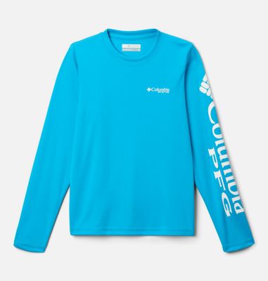 BCF Kids Fishing Shirt, Boy's Long Sleeve Blue Marlin Sport Athletic Size  12 Yth