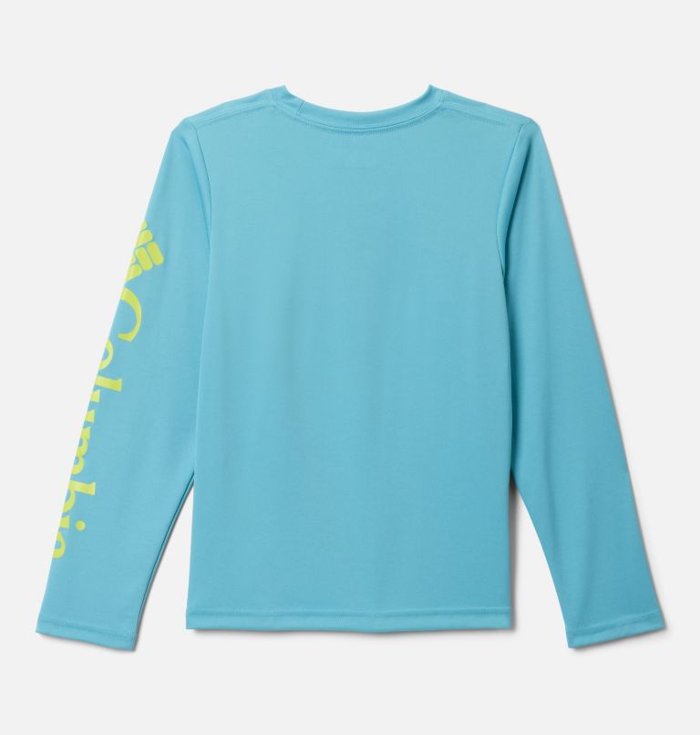 Boys' PFG Terminal Tackle Long Sleeve Shirt, Color: Vintage Blue, Voltage Logo, image 2