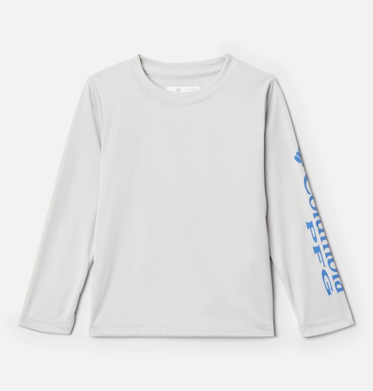Boys' Toddler PFG Terminal Tackle Long Sleeve Shirt, Color: Cool Grey, Vivid Blue, image 1