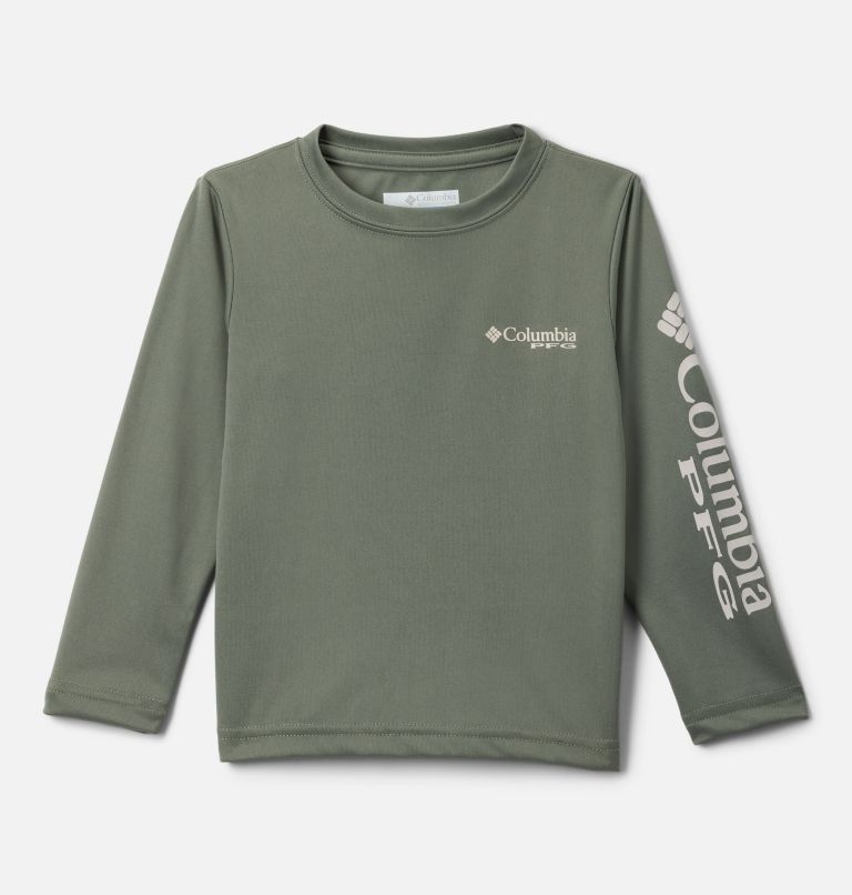 Boys' Toddler PFG Terminal Tackle Long Sleeve Shirt, Color: Cypress, Dark Stone Logo, image 1