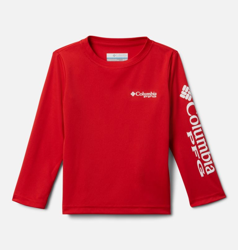 Boys' Toddler PFG Terminal Tackle Long Sleeve Shirt, Color: Red Spark, image 1