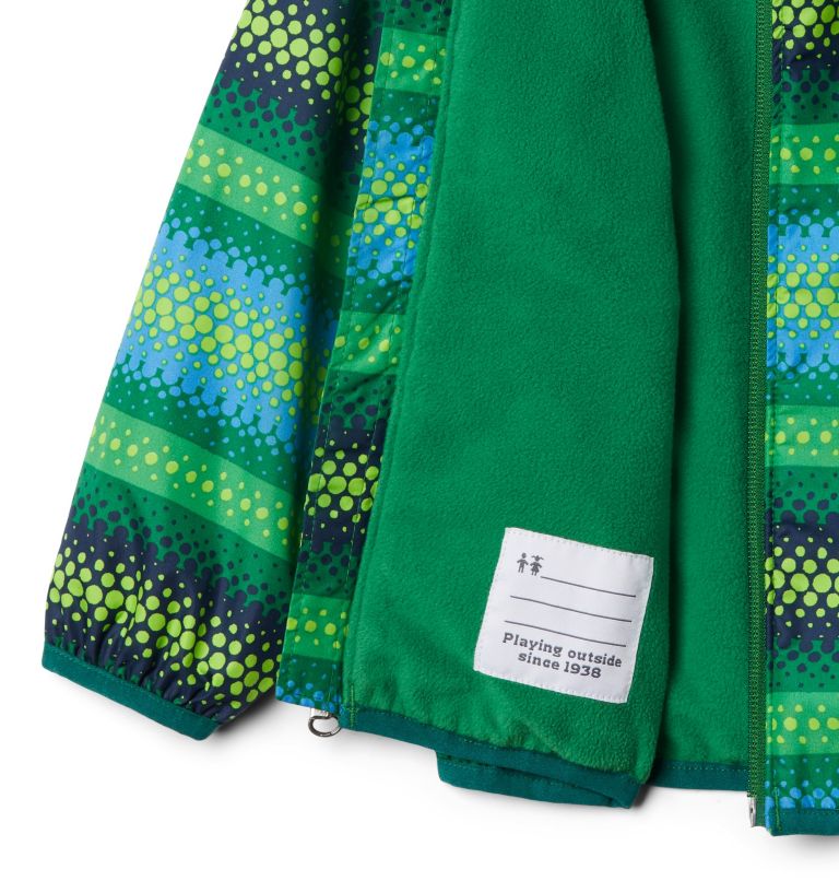 Mini Pixel Grabber II Wind Jacket | 362 | 3T, Color: True Green Bubble Stripes, image 3