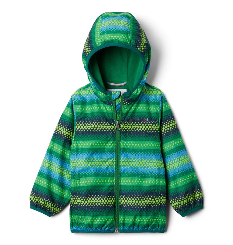 Mini Pixel Grabber II Wind Jacket | 362 | 3T, Color: True Green Bubble Stripes, image 1