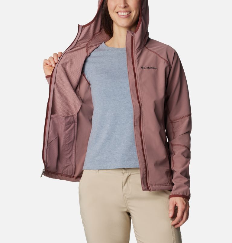 Thumbnail: Women's Sweet As Softshell Hooded Jacket, Color: Fig, image 5