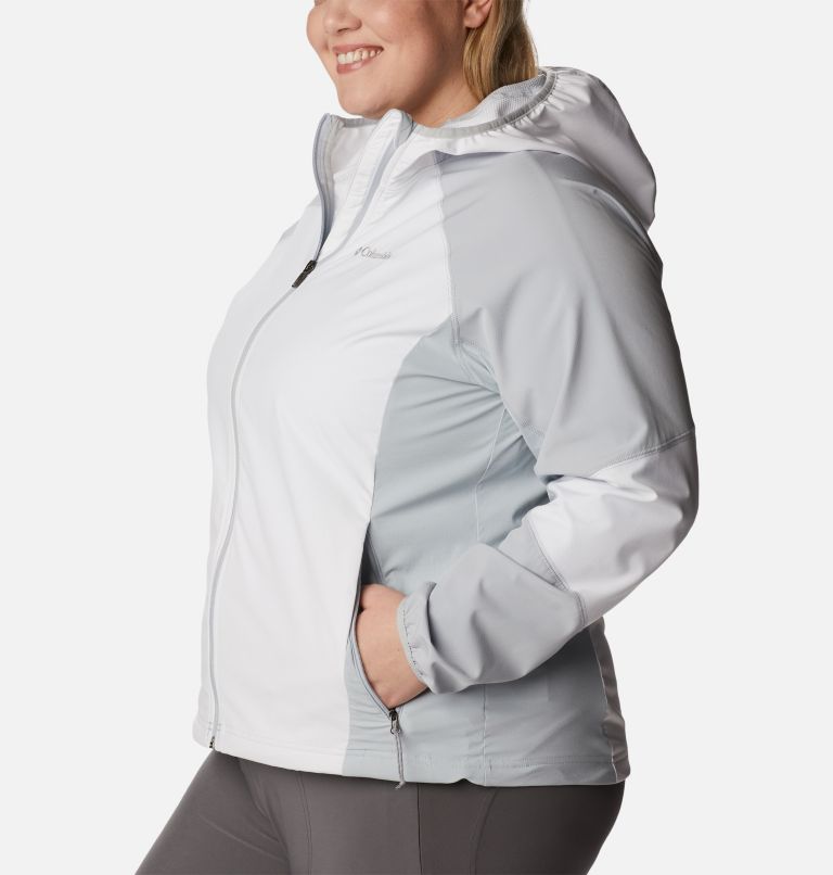 Manteau coquille souple à capuchon Sweet As Femme - Grandes tailles, Color: White, Cirrus Grey, image 3