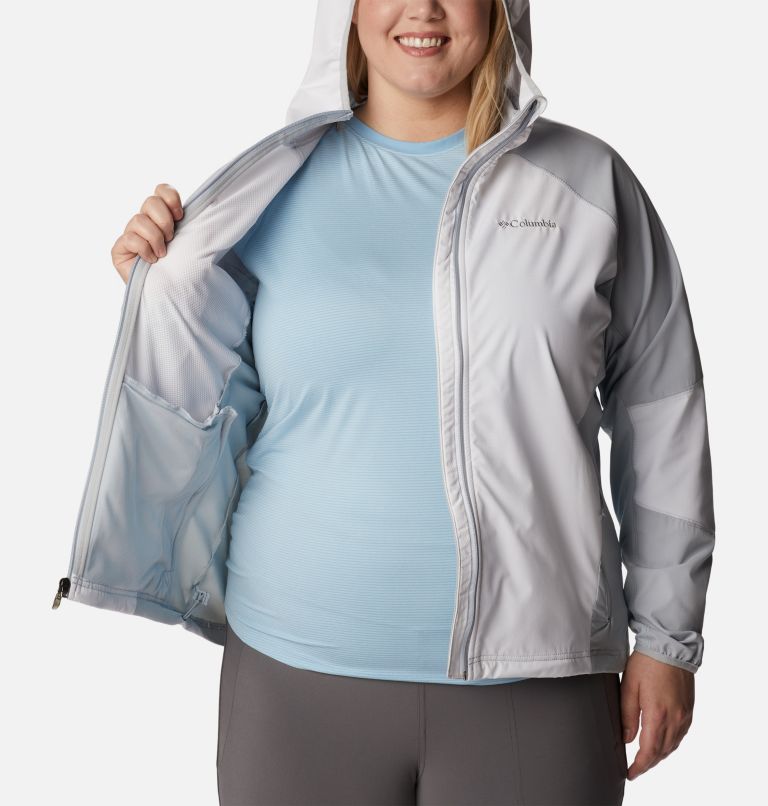 Manteau coquille souple à capuchon Sweet As Femme - Grandes tailles, Color: White, Cirrus Grey, image 5