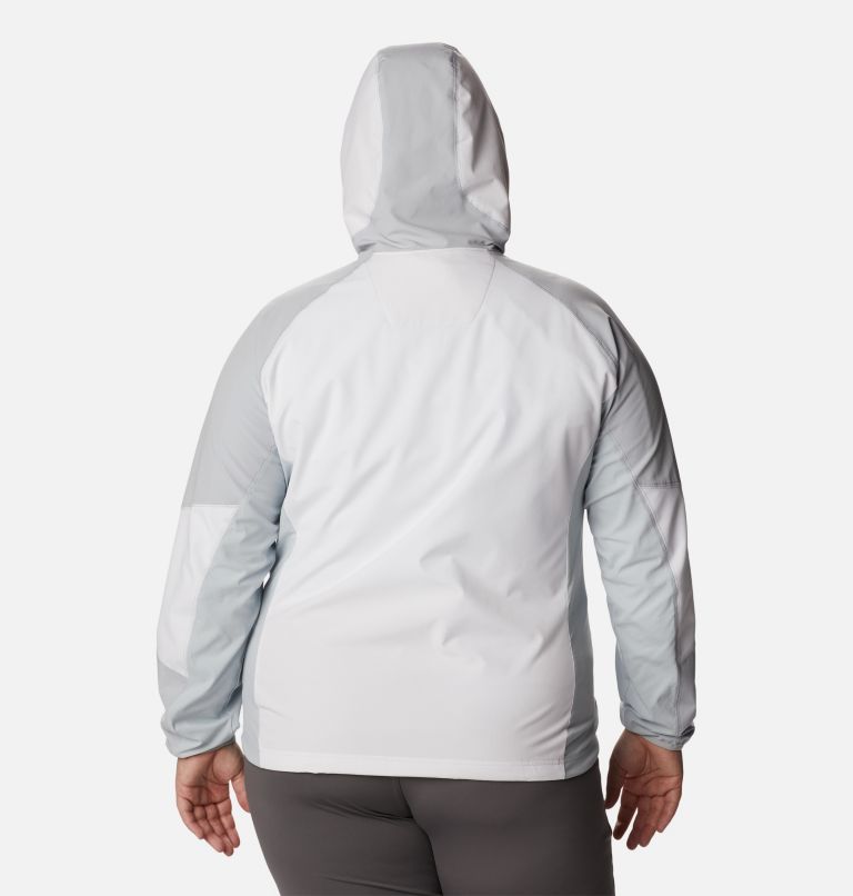 Manteau coquille souple à capuchon Sweet As Femme - Grandes tailles, Color: White, Cirrus Grey, image 2
