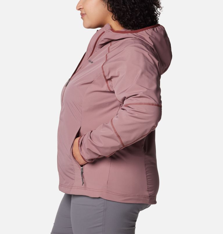 Women's Sweet As Softshell Hooded Jacket - Plus Size, Color: Fig, image 3