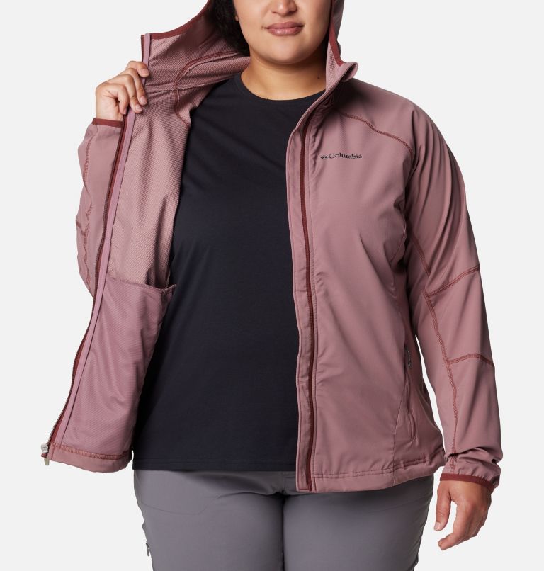 Women's Sweet As Softshell Hooded Jacket - Plus Size, Color: Fig, image 5