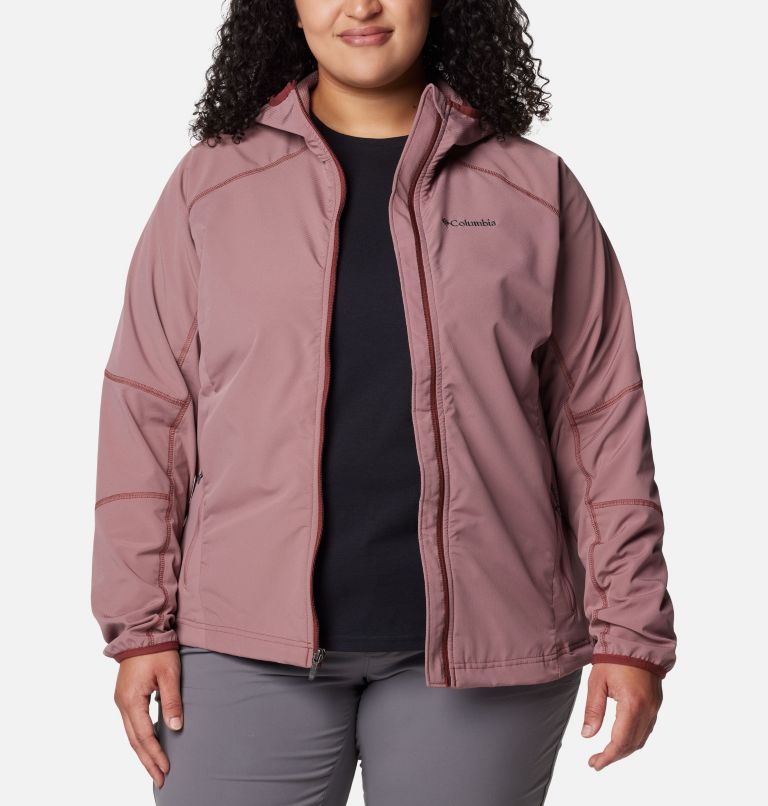 Women's Sweet As Softshell Hooded Jacket - Plus Size, Color: Fig, image 7