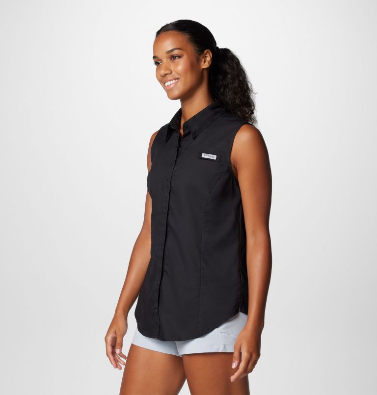 Women’s PFG Tamiami Sleeveless Shirt, Color: Black, image 4